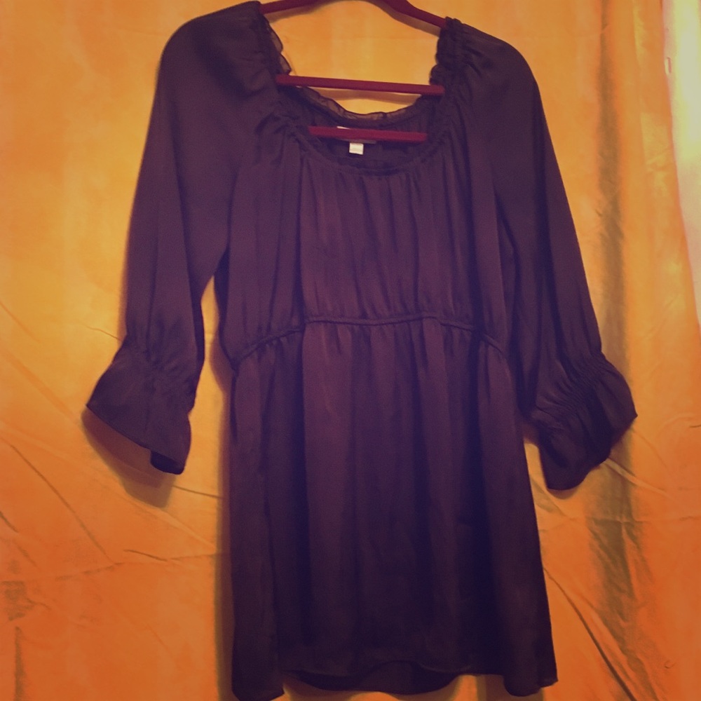 Dark plum baby doll top (14/16W).